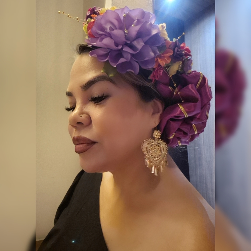 Elegant Purple Floral Headband